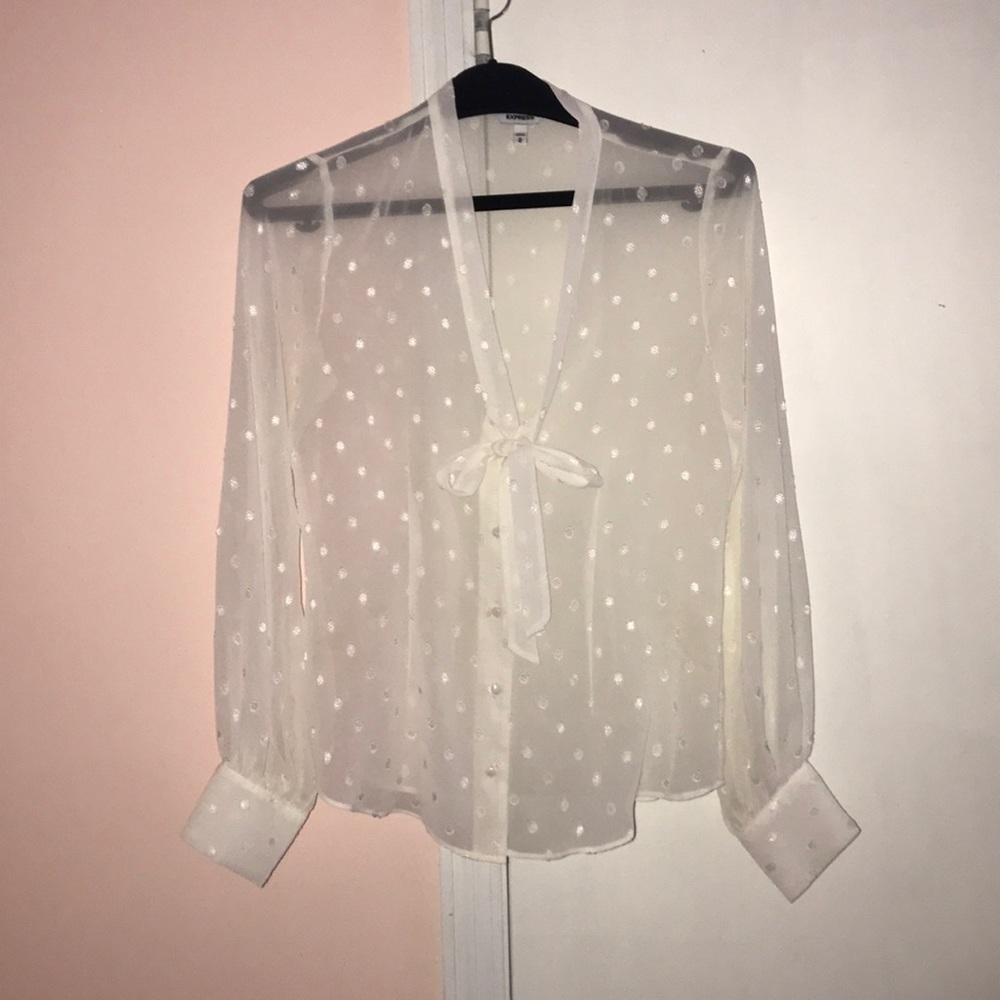 button up see through blouse